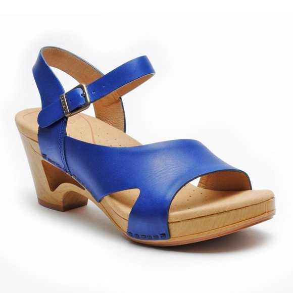 Dansko Shoes - Dansko TASHA Blue Sandals Comfort Shoe Cut Out 8.5